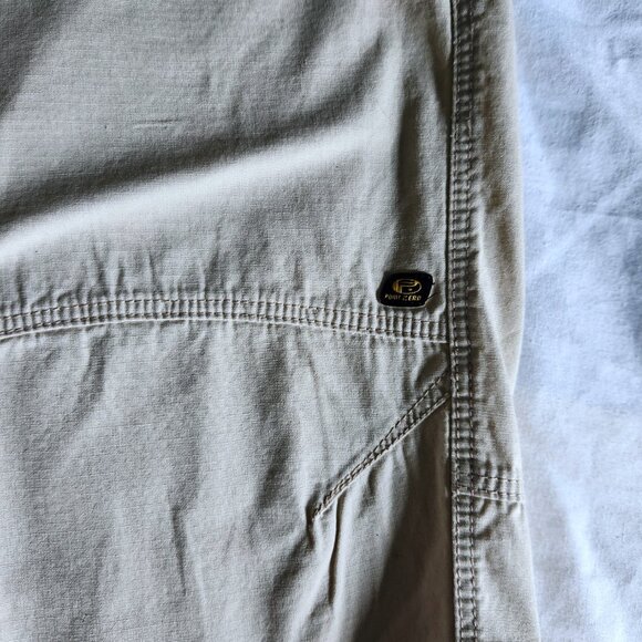 Men's 38 Shorts Point Zero Flat Front DNM Original Beige Cotton Zip Button - Picture 3 of 14